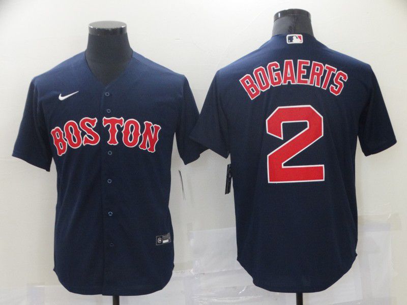 Men Boston Red Sox #2 Bogaerts Blue Game 2021 Nike MLB Jersey